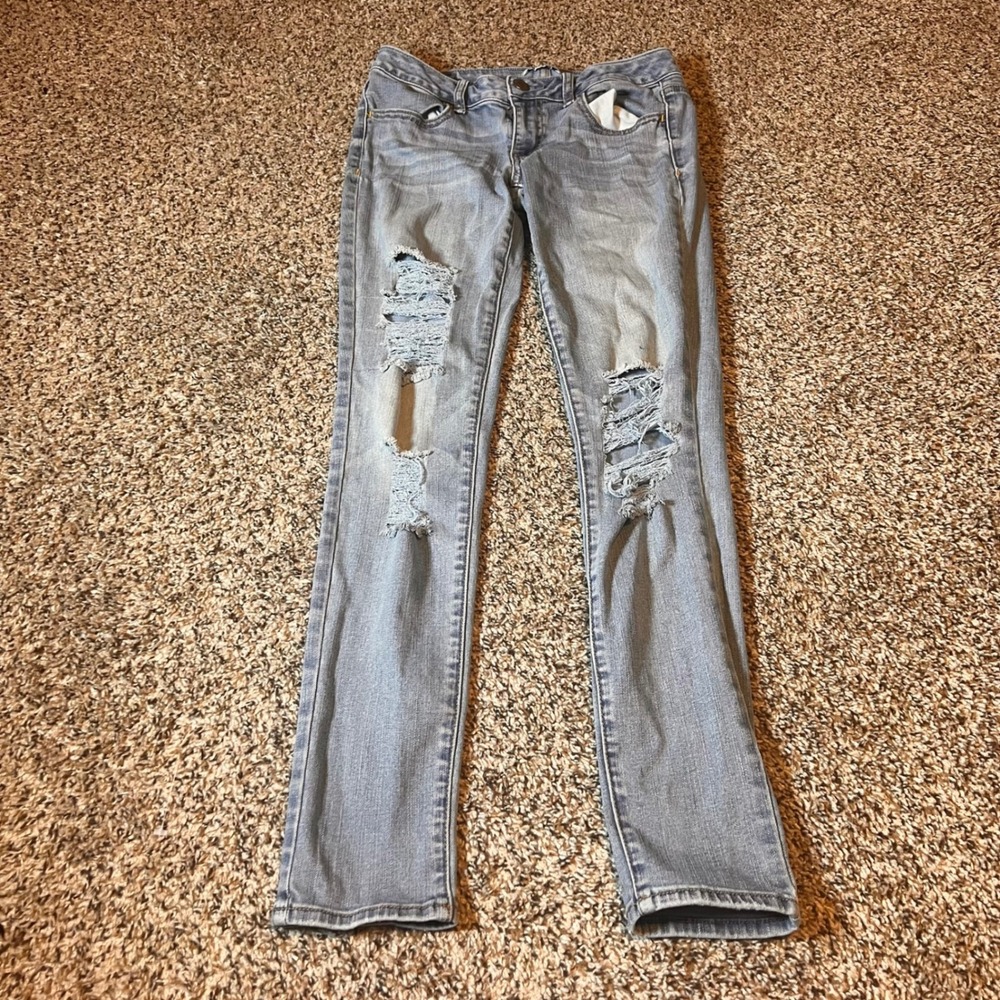 American Eagle Super Stretch Jegging‎ Jeans Womens Size 6 Ripped Distressed